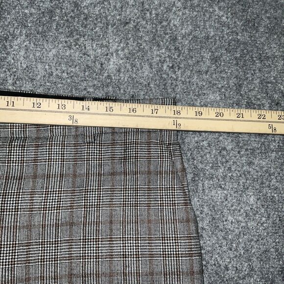 Theory Pants Womens Size 12 Brown Plaid Houndstooth Cropped Academia Preppy - Picture 3 of 9